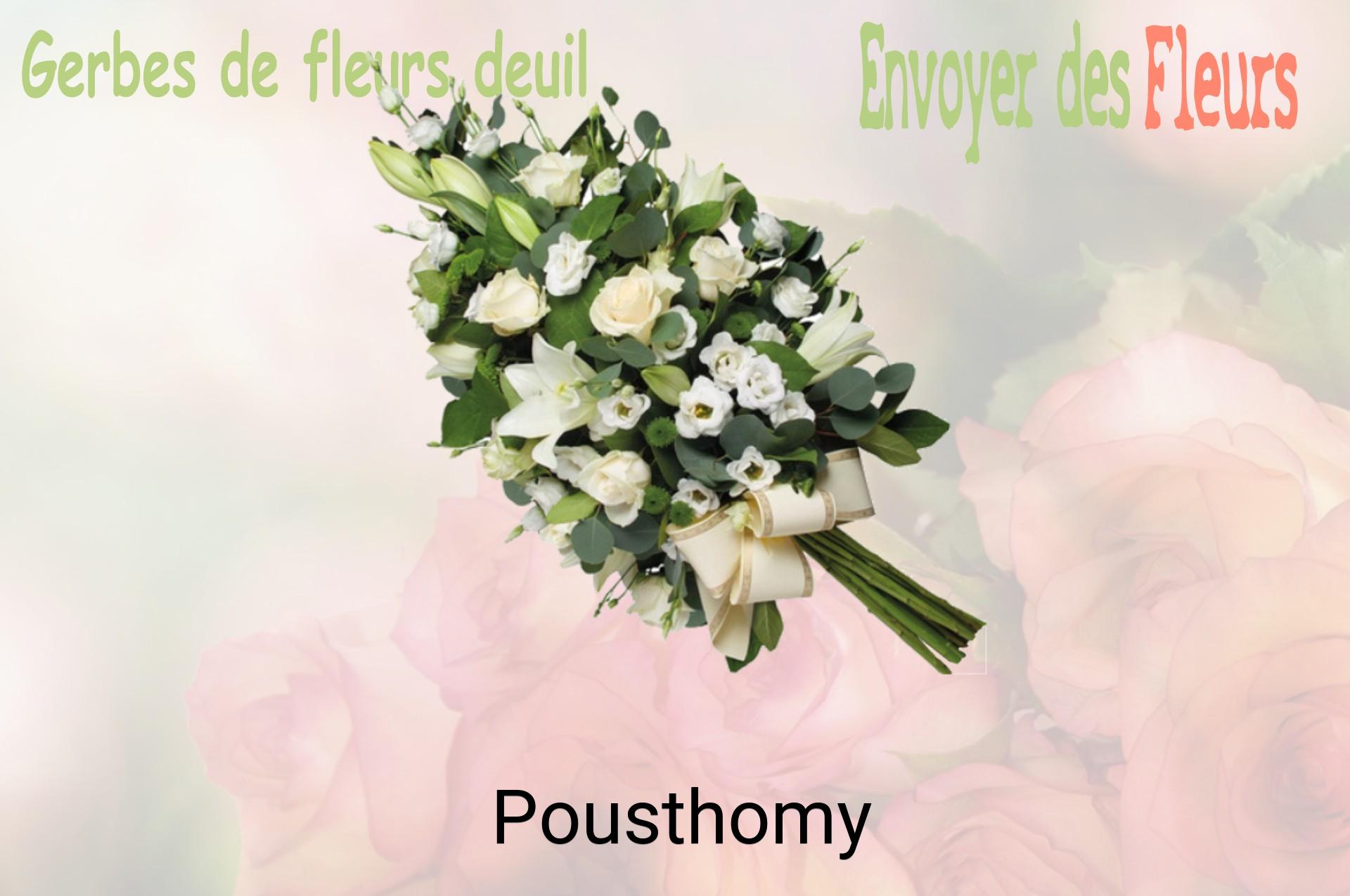 Gerbe de fleurs de deuil livrée à Pousthomy